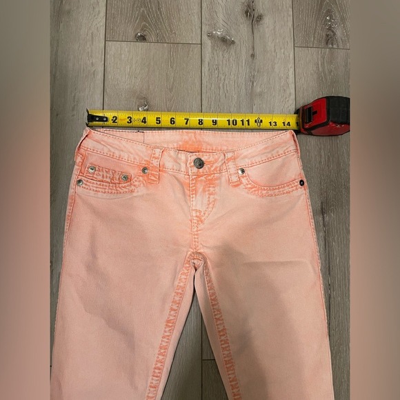 Y2K vintage aesthetic True Religion Women's Pink Papaya Super Skinny Jeans 29 /8 - Picture 8 of 9